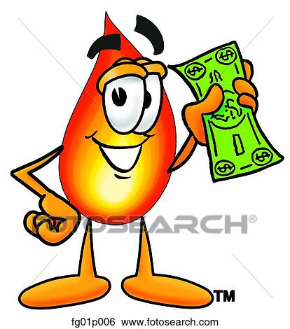 Clip Art of Flame with money fg01p006 - Search Clipart, Illustration