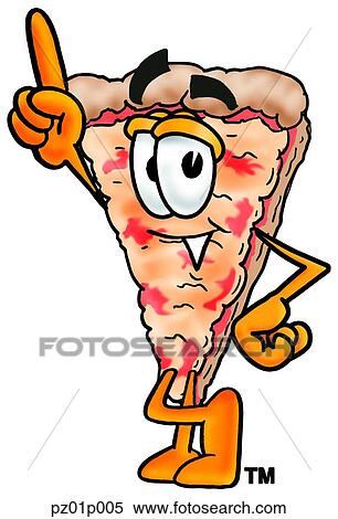 Clipart Of Pizza Pointing Up Pz01p005 - Search Clip Art, Illustration 