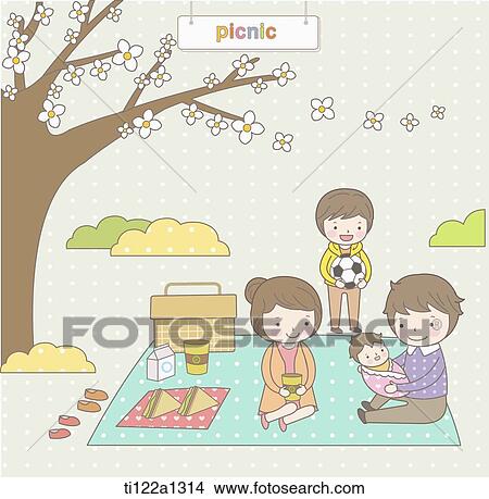 Dibujos - ilustración, de, picnic ti122a1314 - Buscar Clip Art