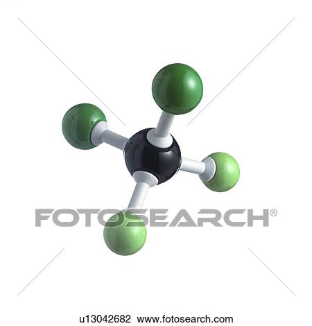 Stock Photo Of Cfc Molecule Model Of A Molecule Of Dichlorodifluoromethane Also Known As Freon