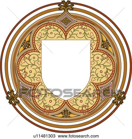 Clipart of Round Brown Floral Banner u11481303 - Search ...