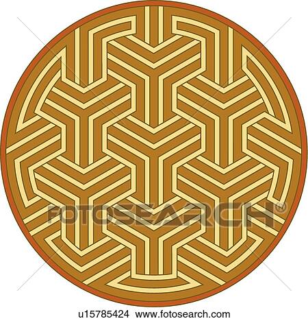 Clipart of Brown circle with gold lines u15785424 - Search Clip Art