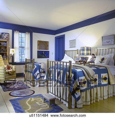 Colección de foto bedrooms:, la habitación de niños, paÃs ... Habitacion para gemelos azul