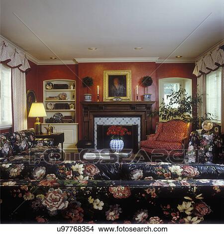 Stock foto wohnzimmer, , traditionelle, wohnzimmer, mit ...