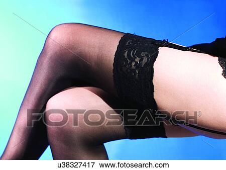 图片 - 人类, 腿, 腿横越, 在, 膝盖,  pantyhose  u3