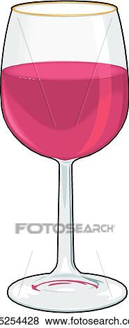 Clip Art of Glass of Wine u15254428 - Search Clipart, Illustration