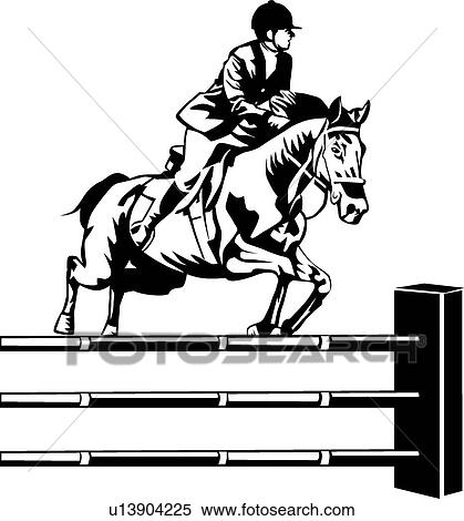 horse jumping line drawing clip art