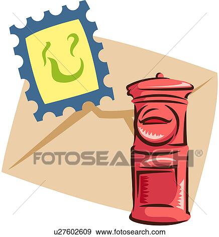 Clip Art of Postbox u27602609 - Search Clipart, Illustration Posters