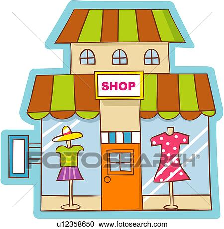 Clipart Of Commercial Facility Clothing Store Industry Modern Clipart Of Commercial Facility Clothing Store Industry Modern