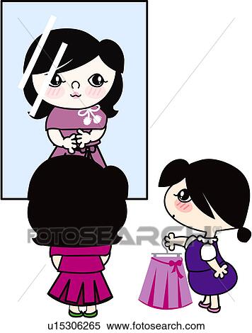 Clipart Of Woman Shop Mirror Clothes Female Dress Clipart Of Woman Shop Mirror Clothes Female Dress