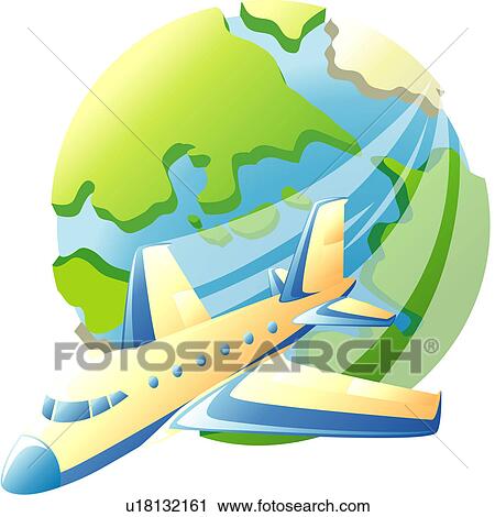 Clipart Of Globe Traveling Airplane World Earth Clipart Of Globe Traveling Airplane World Earth