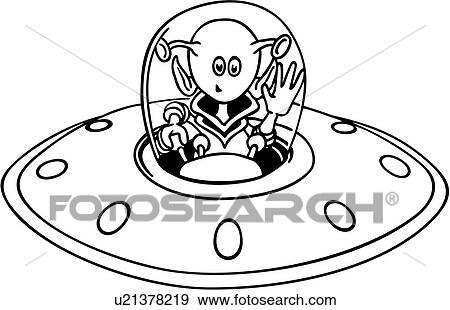 剪贴画 - 不同, 卡通漫画, 科幻小说, 宇宙飞船, w