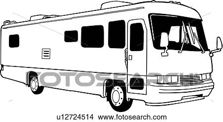 Clipart Of Automobile Bus Camper Motorhome Recreation Clipart Of Automobile Bus Camper Motorhome Recreation