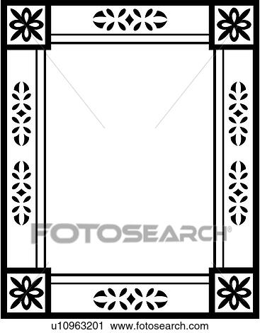 Clipart of , amish, blank, border, fancy, folk art, frame, sign