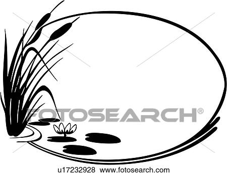 Clip Art Pond Clip Art pond clipart eps images 5162 clip art vector illustrations border cameo cattail country fancy frame landscape oval valueclips art