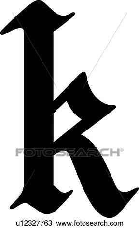 clipart of alphabet old english k letter lettered lowercase old english letter k
