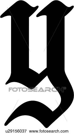 Clip Art of , alphabet, old english, letter, lettered, lowercase, y, u29156037  Search Clipart