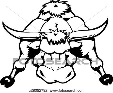 剪图clipart - 公牛, bullfight, 卡通画, 角, 吉祥人, 牛仔功夫