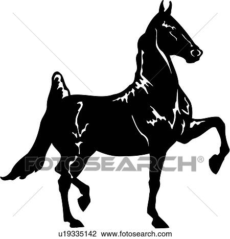 Clipart of , american saddle, animal, breed, dressage, horse, trot ...
