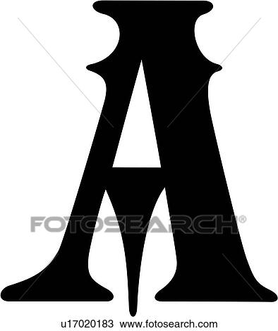 Clipart of , a, alphabet, olde victorian, capital, letter, lettered ...