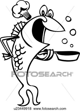 Clip Art Fish Fry Clipart clip art of cartoon chef cook cooking fish frying pan pan