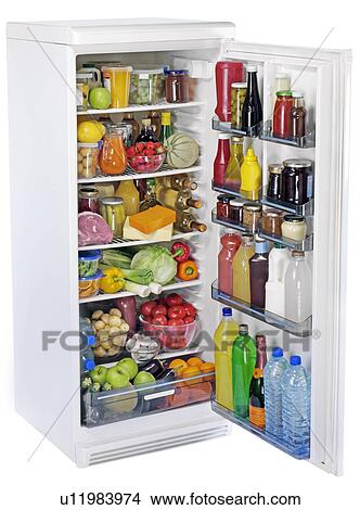 Colección de foto - abierto, refrigerador lleno, /, recortar u11983974
