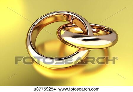Elegantes Verschlungene Eheringe Zeichnung Bild