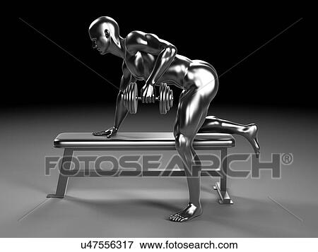 Stock Illustration of Person weight lifting, artwork u47556317 - Search