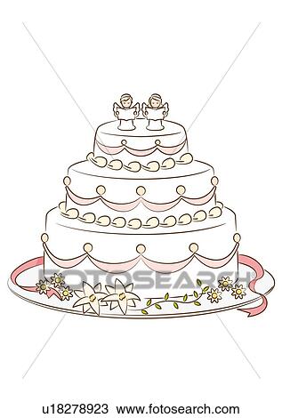 clipart gateau mariage