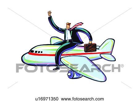 cartoon business jet jumping line cartoon business jet jumping line