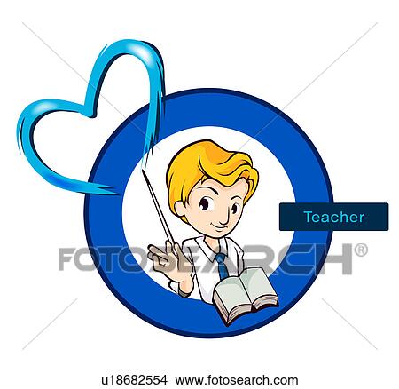 手绘图 - 男性的教师图片