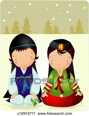 Korean traditional dress cartoon pictures Korean traditional dress cartoon pictures