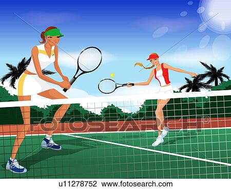 美工图案 - <em>女性</em>, 打 <em>网球</em> u11278752 - 搜寻美工