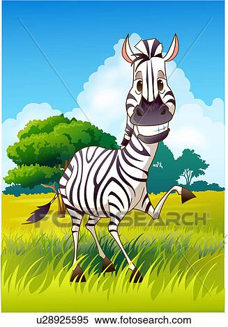 Stock Illustration of Zebra in Grasslands u28925595 - Search Clipart