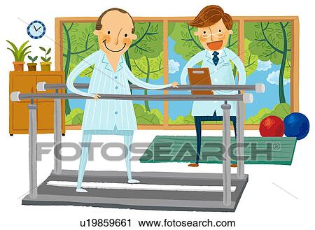Clip Art Physical Therapy Clip Art clipart of male physical therapist with patient u19859661 search fotosearch clip art illustration murals