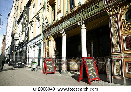 Exterior Northern Ireland Northern Ireland, Belfast, Belfast, The exterior of the Crown Bar saloon in Belfast.