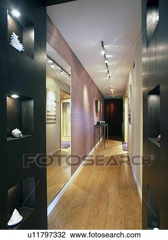 Archivio fotografico pista, illuminazione, e, pavimenti di legno ...