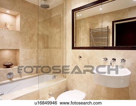 Salle de bain moderne travertin: exemples realisations exterieur ...