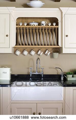 pictures of fitted plate rack in fitted cream cupboard above white pictures of fitted plate rack in fitted cream cupboard above white