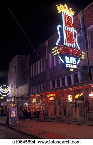 Stock Photo Of Beale Street, Memphis, B.B. King, Neon Sign, TN ...