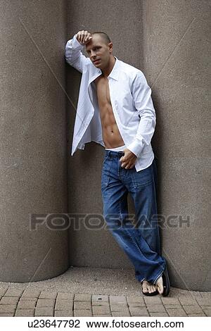 white open shirt men