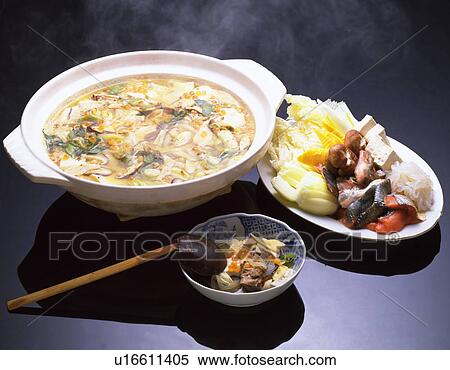 图片银行 - 日语, 罐, 晚餐, 服务, 在中, 土制, 罐 