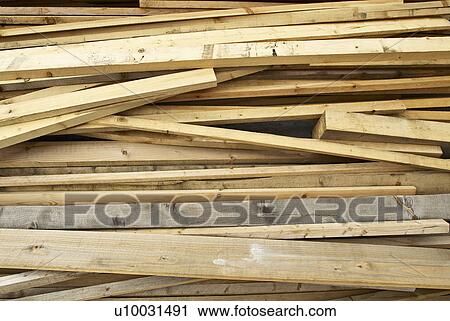 Banco de Fotografías - apilado, madera, en, timber's, comerciante