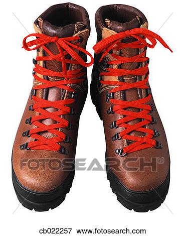 brown walking boots red laces