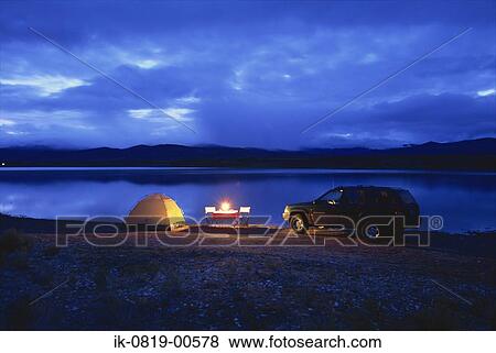 Beautiful Scenic Campsite At View Large Photo Image Stock Photo - Beautiful Scenic Campsite At. Fotosearch