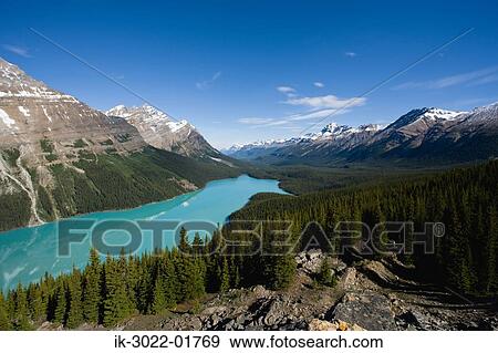 Beautiful View of Mountains Reflecting in Peyto Lake View Large Photo Image Stock Photo - Beautiful View of Mountains Reflecting in Peyto Lake. Fotosearch