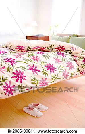 Bedroom with Bed and Slipper View Large Photo Image Stock Image - Bedroom with Bed and Slipper. Fotosearch