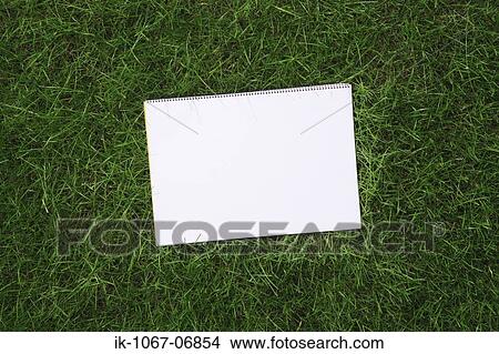 Blank Notebook on Grass View Large Photo Image Picture - Blank Notebook on Grass. Fotosearch