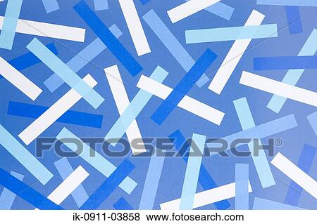 Stock Photo - Blue and white paper strips on blue background. Fotosearch