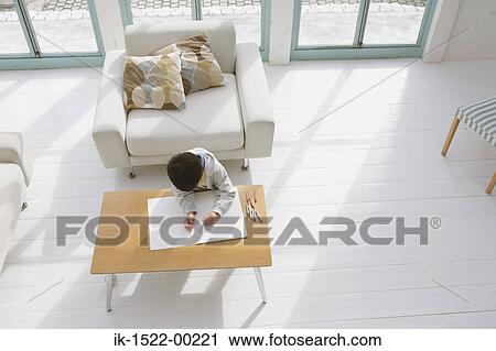 Stock Image - Boy Drawing. Fotosearch